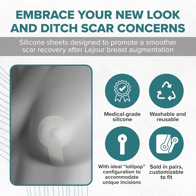 Epi-derm Biodermis Epi-Derm Areopexy Silicone Gel Sheets for Scars - Clear (1 Pair) - Image 2